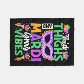 Dickdick und Mardi Gras Vibes Fleecedecke (Vorderseite (Horizontal))