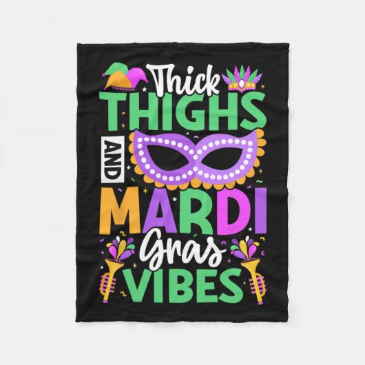 Dickdick und Mardi Gras Vibes Fleecedecke (Vorderseite)