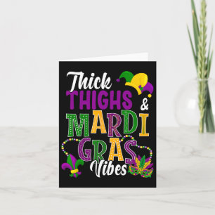 Dickdick und Mardi Gras Vibes Kostüm maskiert P Karte