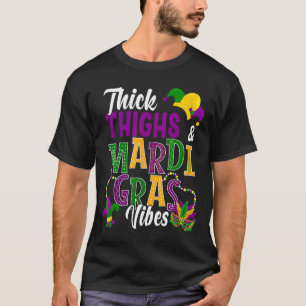 Dickdick und Mardi Gras Vibes Kostüm maskiert P T-Shirt
