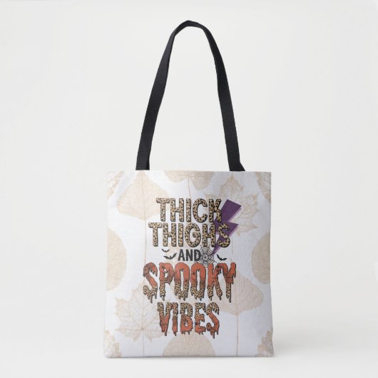 Dickdick und Spooky Vibes Gold Halloween Tasche (Vorderseite)
