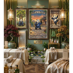 Dicke, aber kämpfen kann sie Lustiger Panda Martia Poster