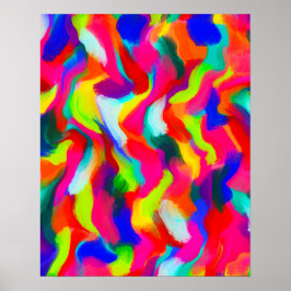 Dicke Abstrakte Aquarellmalerei Poster