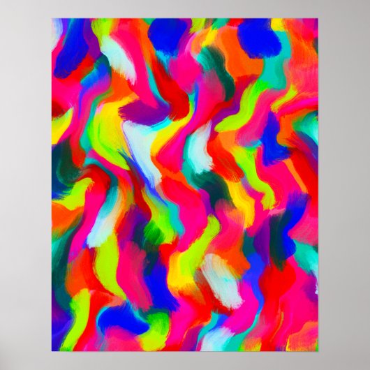 Dicke Abstrakte Aquarellmalerei Poster (Vorne)