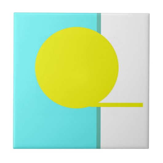 Dicke Abstrakte Art Cirquoise Turquoise Green Yell Fliese (Vorderseite)