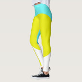 Dicke Abstrakte Art Cirquoise Turquoise Green Yell Leggings (Links)