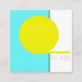 Dicke Abstrakte Art Cirquoise Turquoise Green Yell Quadratische Visitenkarte