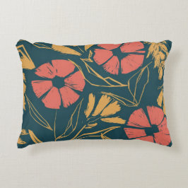 Dicke Abstrakte Bläschen - Aquamarin, Korallen und Dekokissen