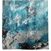 Dicke Abstrakte blaue und schwarze Duschvorhang (Vorderseite)