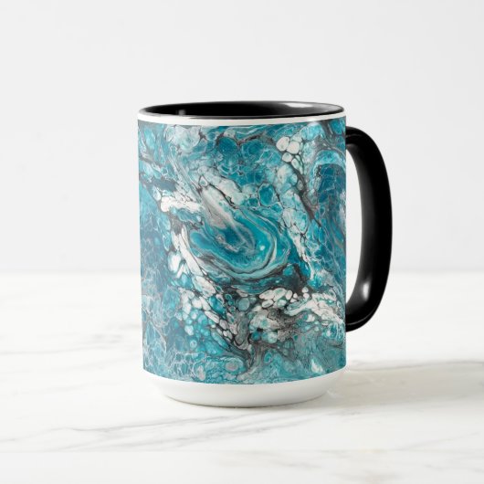 Dicke Abstrakte blaue und schwarze Tasse (VorderseiteRechts)