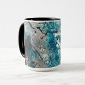 Dicke Abstrakte blaue und schwarze Tasse (Vorderseite Links)