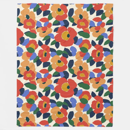 Dicke Abstrakte Blumenmuster Fleecedecke (Vorderseite)