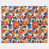 Dicke Abstrakte Blumenmuster Fleecedecke (Vorderseite (Horizontal))