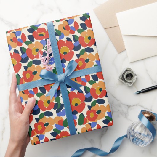 Dicke Abstrakte Blumenmuster Geschenkpapier (Schenken)