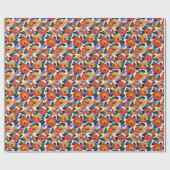 Dicke Abstrakte Blumenmuster Geschenkpapier (Flach)