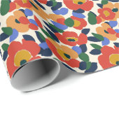 Dicke Abstrakte Blumenmuster Geschenkpapier (Rolleneckpunkt)