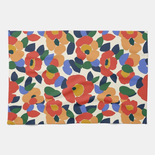 Dicke Abstrakte Blumenmuster Geschirrtuch (Horizontal)