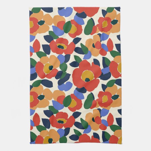 Dicke Abstrakte Blumenmuster Geschirrtuch (Vertikal)