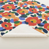 Dicke Abstrakte Blumenmuster Sherpadecke (3/4)
