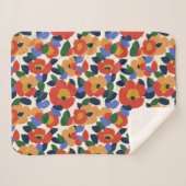 Dicke Abstrakte Blumenmuster Sherpadecke (Vorderseite (Horizontal))
