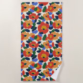 Dicke Abstrakte Blumenmuster Strandtuch (Vorderseite)