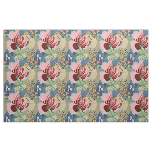 Dicke Abstrakte Blüte Stoff (Fat Quarter (45,7 x 55,9 cm))