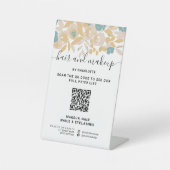 Dicke abstrakte Chic floral Make-up Digital QR Pre Sockelschild (Vorderseite)