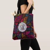 Dicke Abstrakte Farbige Digital Art Monogram Tasche (Von Nahem)