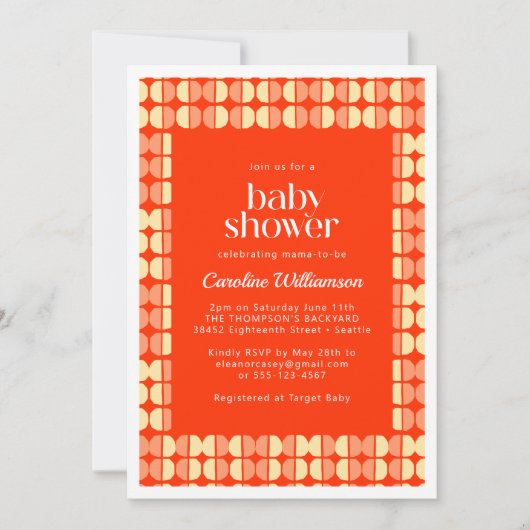 Dicke Abstrakte Formen Moderne Babydusche Einladung (Vorderseite)