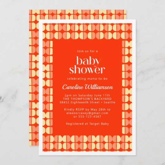 Dicke Abstrakte Formen Moderne Babydusche Einladung (Vorne/Hinten)