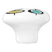 Dicke Abstrakte Hangzirkel Mitte des Jahrhunderts Keramikknauf (Seitenansicht)