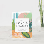 Dicke Abstrakte Koralle Aquamarine Hochzeit Dankeskarte (Vorderseite)