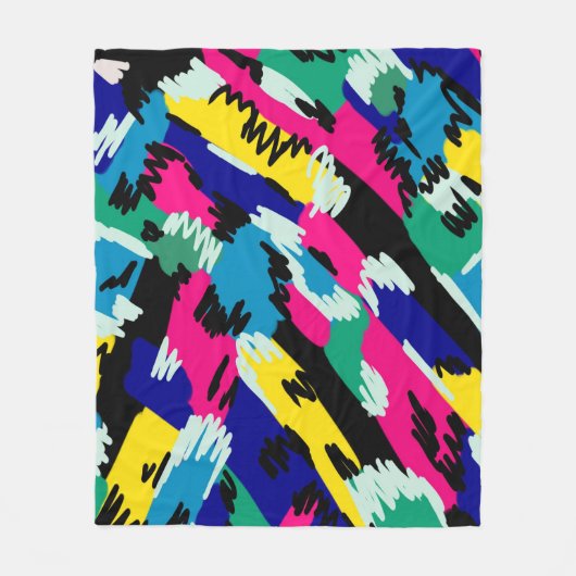 Dicke Abstrakte Kunst in Primärfarben Fleecedecke (Vorderseite)