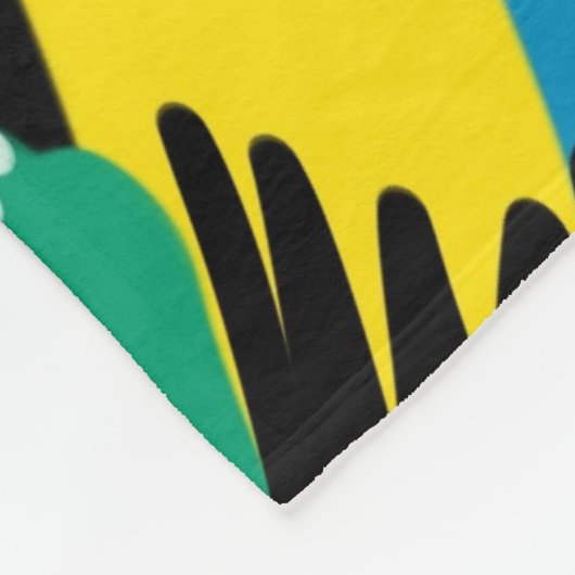 Dicke Abstrakte Kunst in Primärfarben Fleecedecke (Ecke)