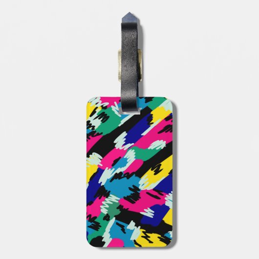 Dicke Abstrakte Kunst in Primärfarben Gepäckanhänger (Rückseite vertikal)