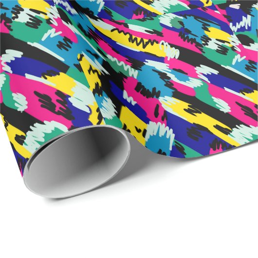 Dicke Abstrakte Kunst in Primärfarben Geschenkpapier (Rolleneckpunkt)