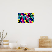 Dicke Abstrakte Kunst in Primärfarben Poster (Küche)