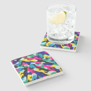 Dicke Abstrakte Kunst in Primärfarben Steinuntersetzer