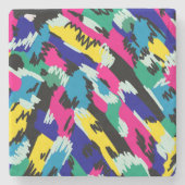 Dicke Abstrakte Kunst in Primärfarben Steinuntersetzer (Vorderseite)