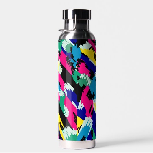 Dicke Abstrakte Kunst in Primärfarben Trinkflasche (Rechts)