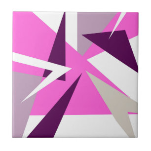 Dicke Abstrakte Kunst Lila Pink Grau Fliese