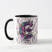 Dicke Abstrakte Monogramm-Tasse - C für Chris Tasse (Links)