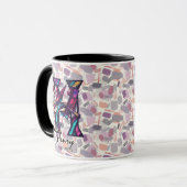 Dicke Abstrakte Monogramm-Tasse - H für Henry Tasse (Vorderseite Links)