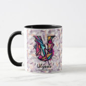 Dicke Abstrakte Monogramm-Tasse - U für Ulysses Tasse (Links)