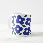 Dicke Abstrakte Retro-Blume-Muster Kaffeetasse (Vorderseite Links)
