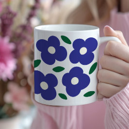 Dicke Abstrakte Retro-Blume-Muster Kaffeetasse