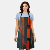 Dicke Abstrakte Rot- und Schwarzkunst Schürze (Getragen)