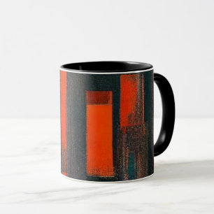 Dicke Abstrakte Rot- und Schwarzkunst Tasse
