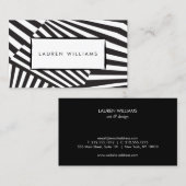 Dicke Abstrakte Schwarz-Weiß-Streifen Visitenkarte (Vorne/Hinten)