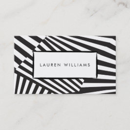 Dicke Abstrakte Schwarz-Weiß-Streifen Visitenkarte
